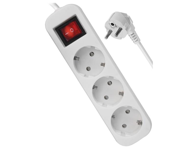 Električni podaljški AS SCHWABE 3 vtičnice, bel, IP20