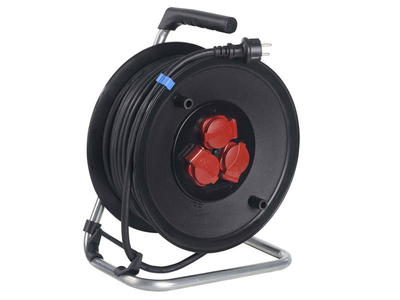 Kolutni električni podaljšek AS SCHWABE za 3 vtičnice z zaščitnimi pokrovčki