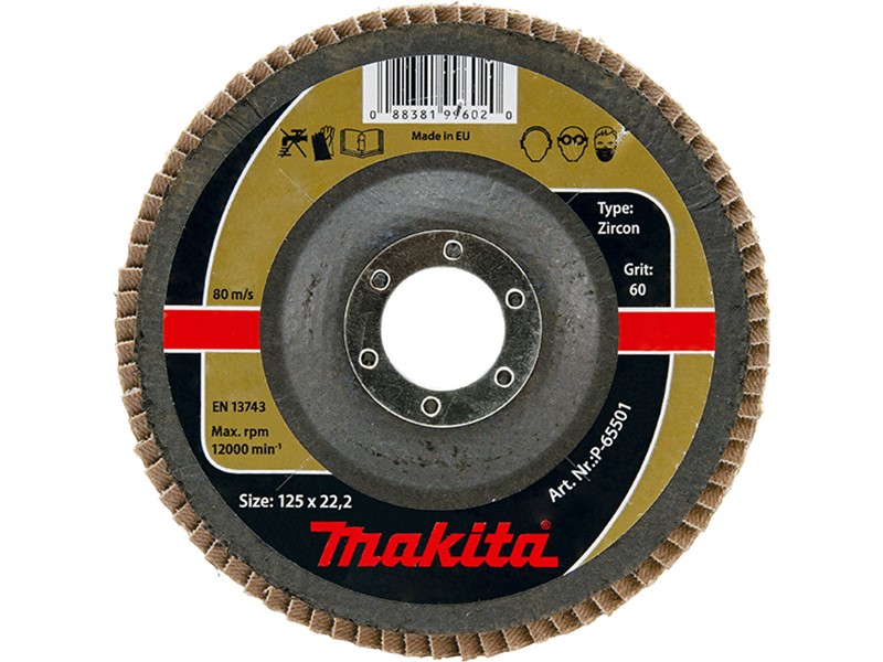 Brusni disk Makita z lističi za Inox, Dimenzije: 115x22,23mm, Zrnatost: Z40, P-65458 