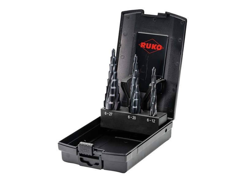 3-delni set večnamenskih stopničastih svedrov RUKO, ULTIMATECUT, Multidrill, Turbo, HSS, RUnaTEC, 101087PRO