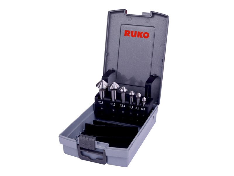6-delni set stožčastih grezil RUKO, HSS, DIN 335, 90°, tip C, 102152RO