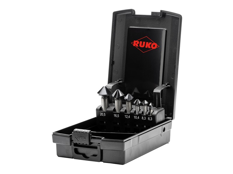 6-delni set stožčastih grezil RUKO, ULTIMATECUT, HSS, DIN 335, 90°, RUnaTEC, tip C, 102790PRO