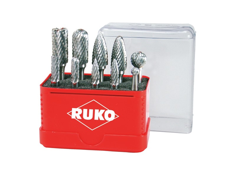 10-delni set rotacijskih rezkarjev RUKO, HM, CT4, 116002
