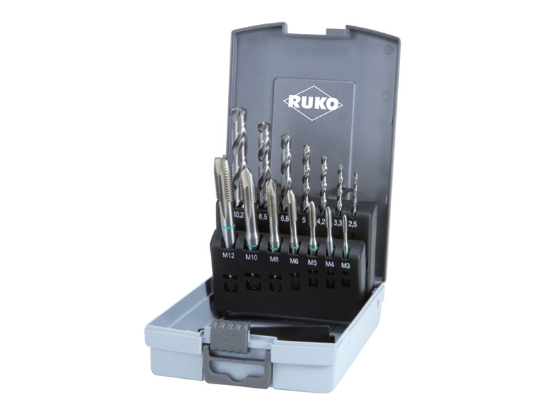 14-delni set strojnih navojnih svedrov RUKO, HSS, tip B, 245048RO