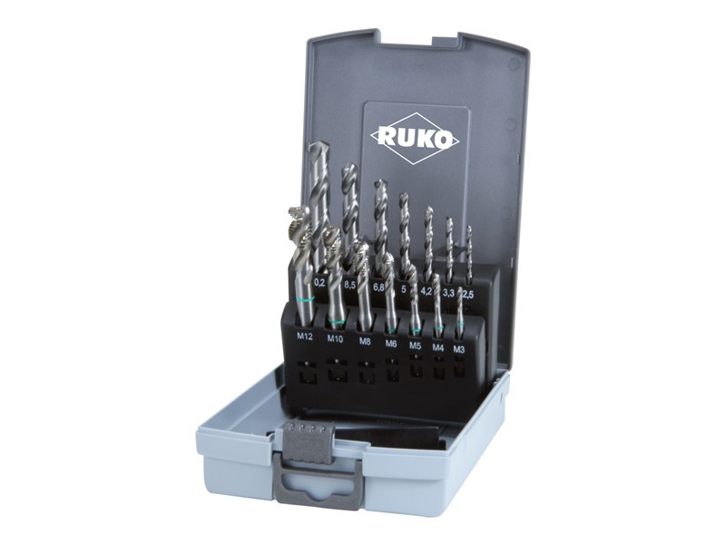 14-delni set strojnih navojnih svedrov RUKO, HSS, DIN 371/376, tip C, 245049RO