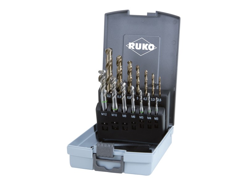 14-delni set strojnih navojnih svedrov RUKO, HSS-Co 5, DIN 371/376, tip C, 245052RO