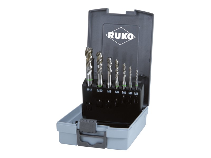 7-delni set strojnih navojnih svedrov RUKO, HSS-Co 5, DIN 371/376, tip C, 245062RO
