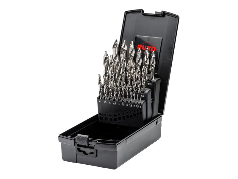 25-delni set svedrov za kovino RUKO, ULTIMATECUT FLOWSTEP, HSS, DIN 338, tip FLOWSTEP, tristransko vpetje, 259215RO