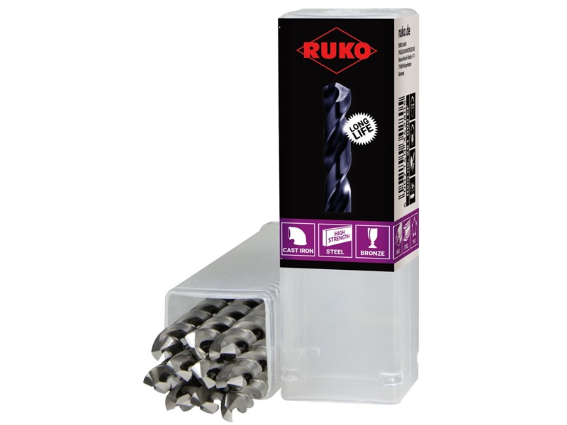 Spiralni sveder za kovino RUKO, HSS-Co 8, DIN 338, TiAlN, tip VA, 281042EF