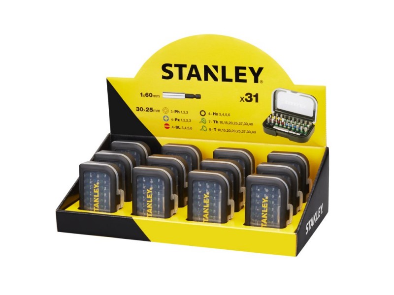 31-delni set vijačnih nastavkov Stanley, Pakiranje: 12kos, STA60491M