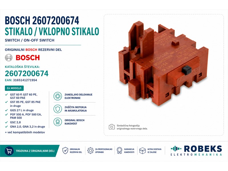Stikalo Bosch GGS27L, GST, POF, PAM, GSC, GNA, 2607200674
