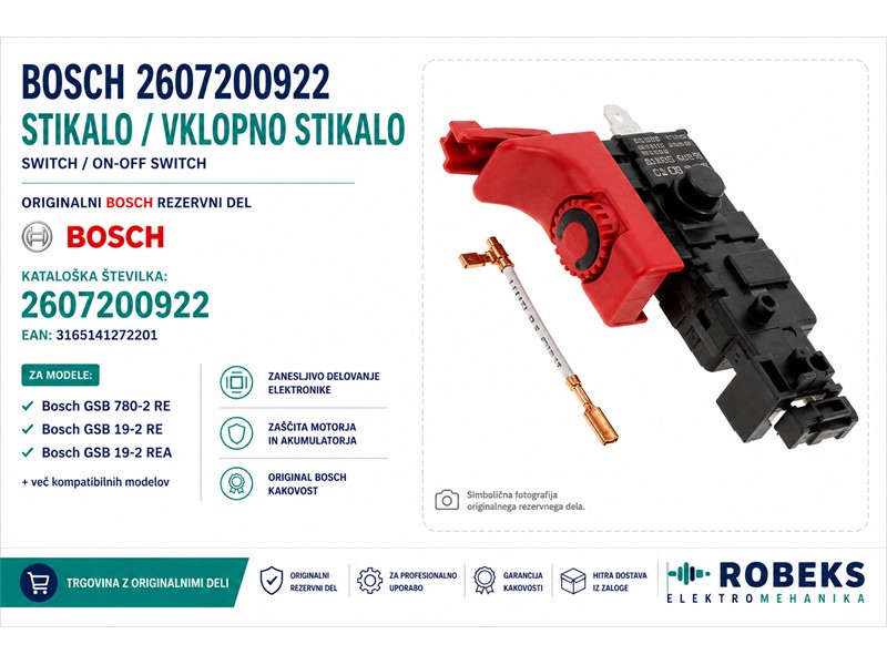 Stikalo Bosch GSB 780-2 RE, GSB 19-2 RE, REA, 2607200922