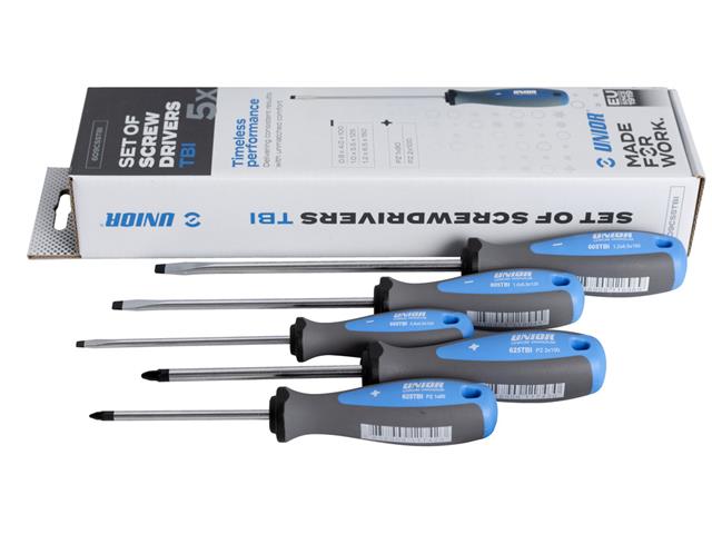 5-delni set ploščato križnih izvijačev Unior TBI