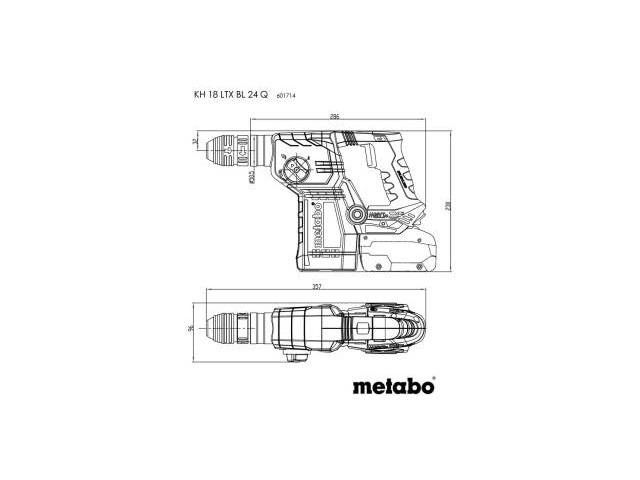 Akumulatorsko udarno vrtalno kladivo Metabo KH 18 LXT BL24 Q, SDS - Plus, 601714850