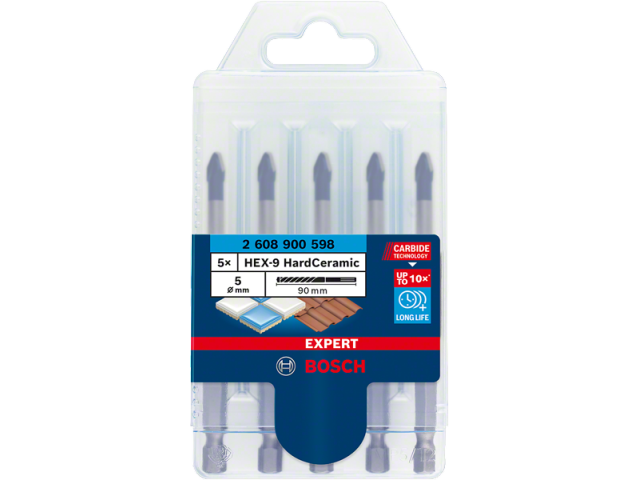5-delni komplet svedrov Bosch EXPERT HardCeramic HEX-9, Premer: 5mm, 2608900598