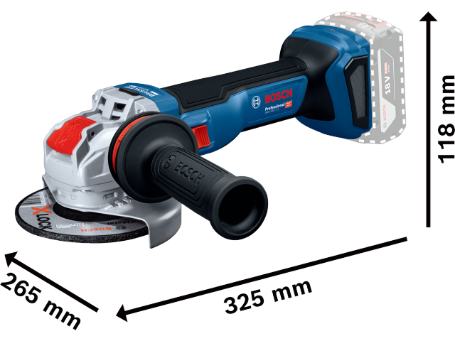 Kotni brusilnik s sistemom X-LOCK Bosch GWX 18V-11 S, 06019N4200