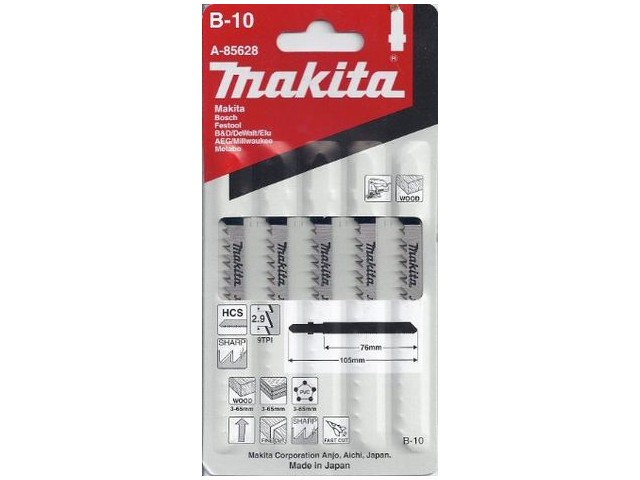 Žagin list za vbodno žago HCS 76mm, Pakiranje: 5 kos., Iverne plošče, Les, Umetne mase, A-85628