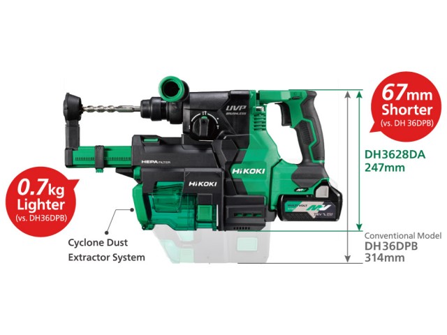 Akumulatorsko vrtalno kladivo HiKOKI DH3628DC-WRZ 