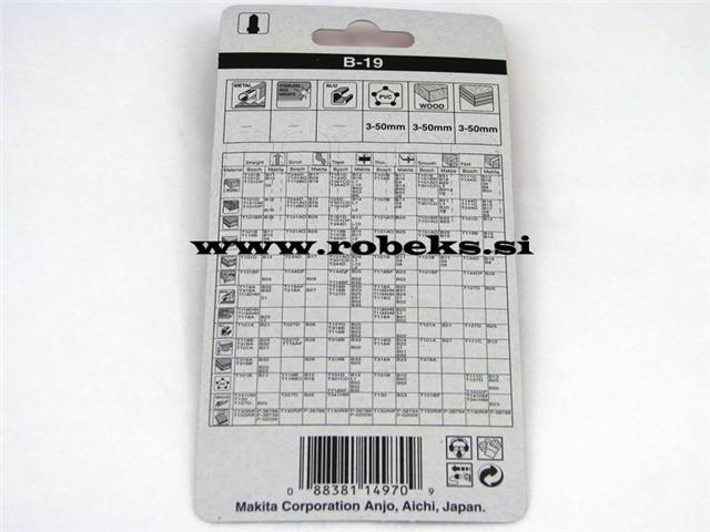 List za vbod. žago B-19 (5 kos), A-85715
