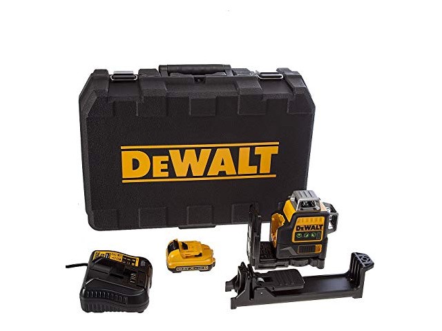 Akumulatorski križni laser DeWALT DCE089D1G, zeleni, 3 × 360°, 12 V XR, 1 × 2,0 Ah