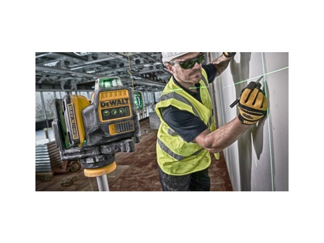 Akumulatorski križni laser DeWALT DCE089D1G, zeleni, 3 × 360°, 12 V XR, 1 × 2,0 Ah