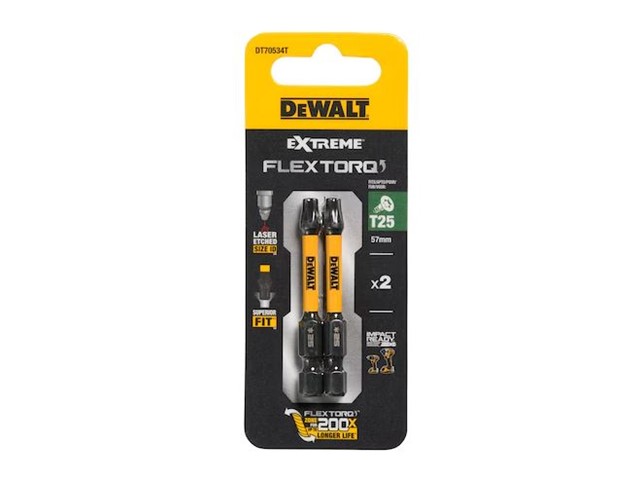 Vijačni nastavek Dewalt EXTREME FLEXTORQ DT70534T, T25, 57mm
