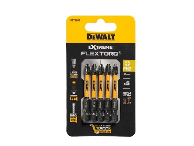 Vijačni nastavek Dewalt EXTREME FLEXTORQ DT7998T, PH2, 57mm
