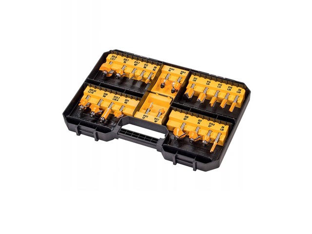 22-delni set rezkarjev za les DeWALT DT90017, vpetje 8 mm