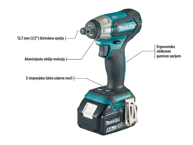 Akumulatorski udarni vijačnik Makita DTW181RFE