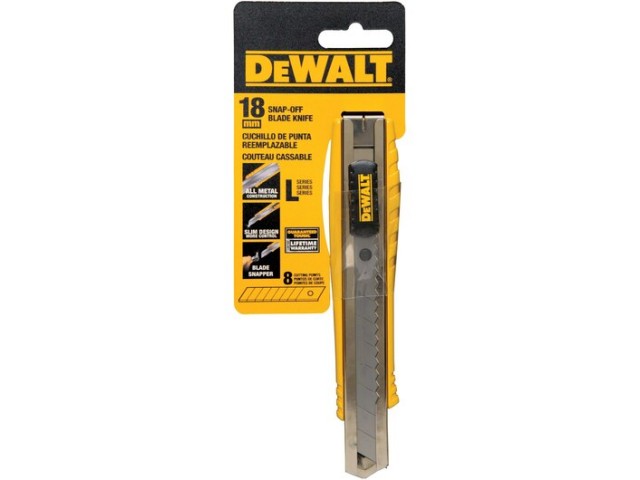 Kovinski rezalni nož Dewalt z drsnikom za samodejno zaklepanje DWHT10038-0, 18 mm