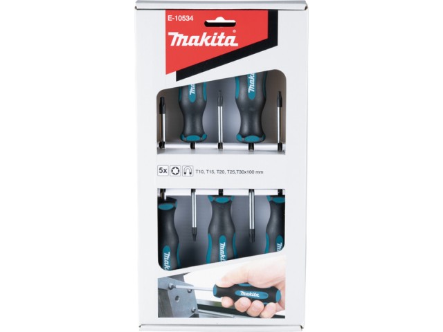 5-delni set izvijačev Makita, T10, T15, T20, T25, T30, 100mm, E-10534