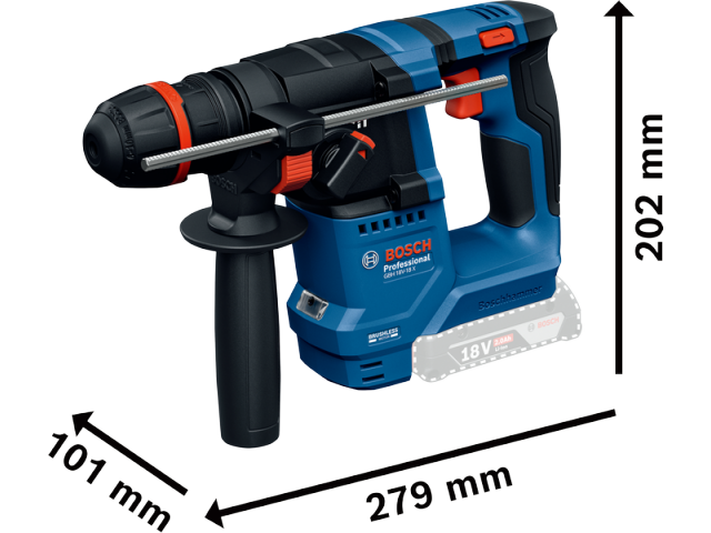 Akumulatorsko vrtalno kladivo Bosch z vpenjalno glavo ONECHUCK GBH 18V-18 X v L-BOXX, 0611927102