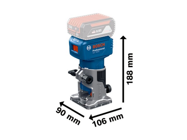 Akumulatorski namizni rezkalnik Bosch GLF 18V-8 v L-Boxx, 06016C6001