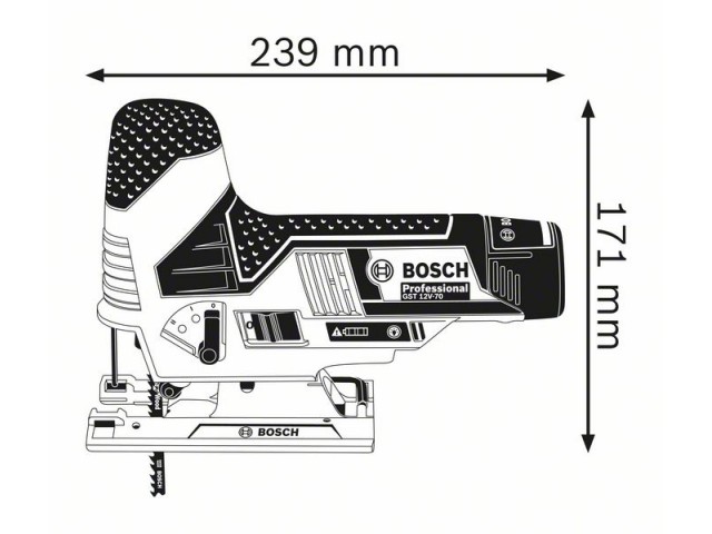 Akumulatorska vbodna žaga Bosch GST 12V-70, Li-Ion, Solo, 06015A1000