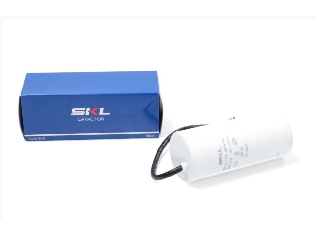 Kondenzator 100µF, SKL, CBB60, 450VAC, Vrvica, Dimenzije: 53x124mm, CAP642UN
