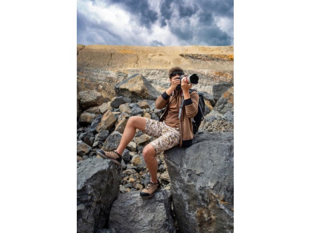 Kratke delovne hlače Lahti PRO, SLIM-FIT, bež-rjava, S-3XL