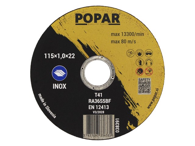 Plošča rezalna za INOX POPAR
