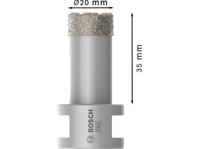 Vrtalna krona Bosch PRO Ceramic dry, Dimenzije: 20 x 35 x 22,23 mm, 2608587115