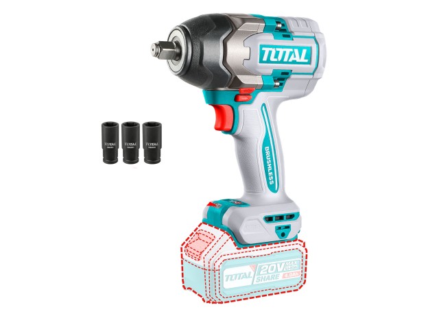 Akumulatorski udarni vijačnik Total 850Nm/1/2”/ INDUSTRIAL, TIWLI20851