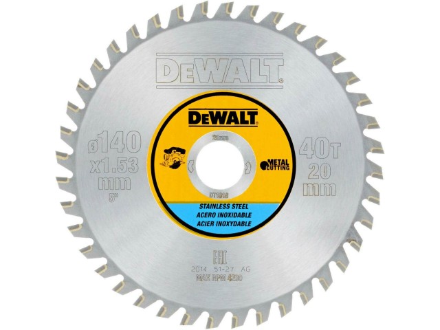 Žagin list Dewalt DT1918 za kovino, Dimenzije: 140x20mm, Zob: 40