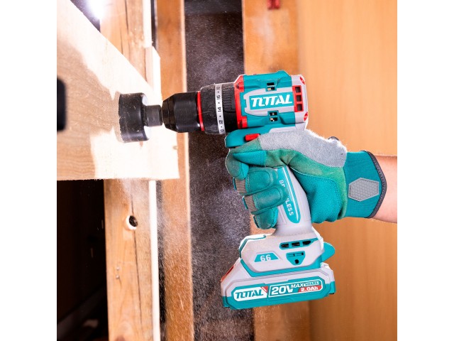 Kompaktni brezkrtačni akumulatorski vrtalnik Total 2000prm/66Nm/P20S/ INDUSTRIAL, TIDLI206681