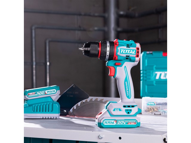 Kompaktni brezkrtačni akumulatorski vrtalnik Total 2000prm/66Nm/P20S/ INDUSTRIAL, TIDLI206681