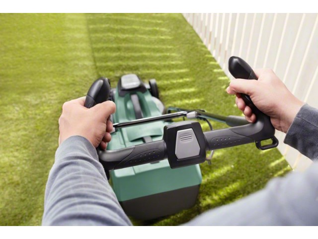 Akumulatorska kosilnica Bosch CityMower 18-300, 18V, 300m2, 34cm, 31L, 30-60mm, Sistem „Ergoflex“, 9.9kg, 06008B9A01