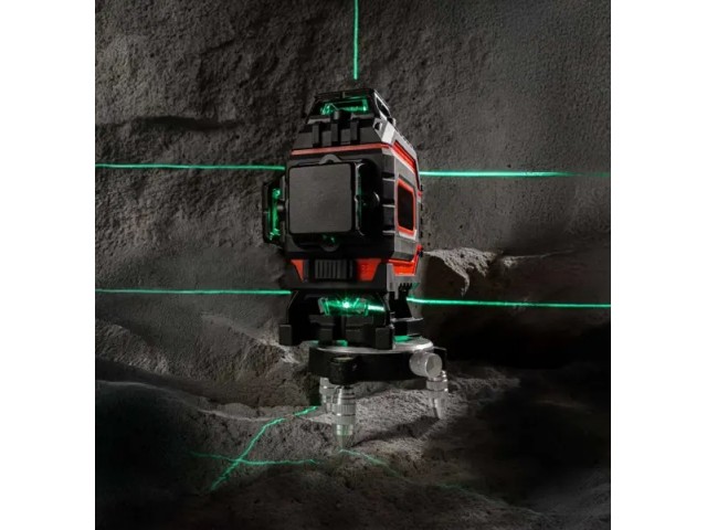 Križno linijski laser Proline zeleni 4 žarki, 25m, 360°