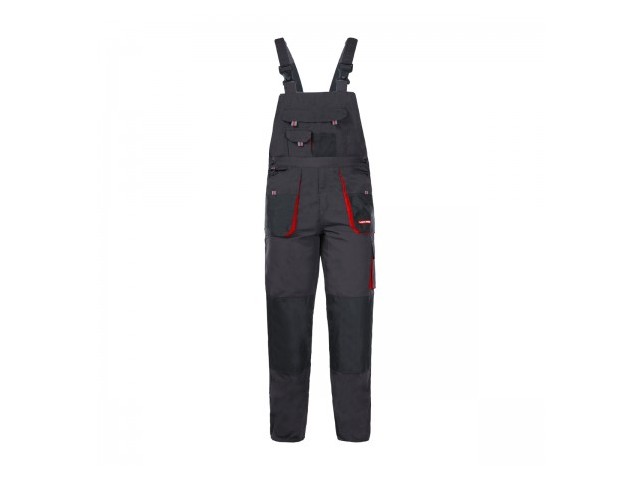 Hlače z naramnicami Lahti PRO, črno-rdeče, S-3XL