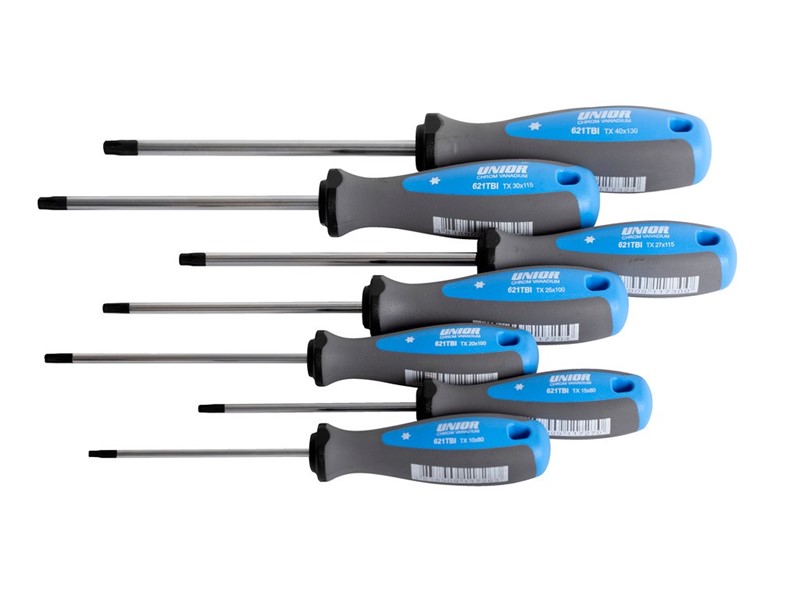 Garnitura izvijačev TBI s TX profilom v kartonu UNIOR 621CS7TBI
