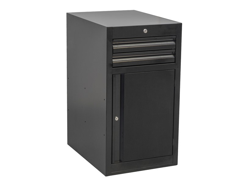 Predalnik, ozki, z 2 predaloma z vrati UNIOR 990NDD2-BLACK