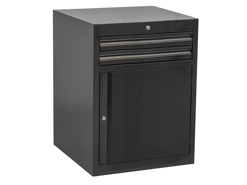 Predalnik, široki, z 2 predaloma z vrati UNIOR 990WDD2-BLACK