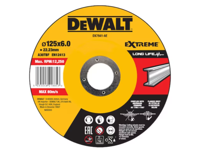 Rezalna plošča DeWalt, Dimenzije: 125x6x22.23mm, DX7941