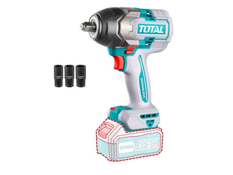 Akumulatorski udarni vijačnik Total 850Nm/1/2”/ INDUSTRIAL, TIWLI20851